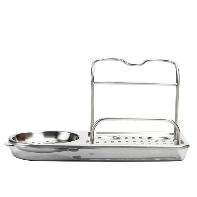 LunaLulinlk Stainless Steel Sink Organizer with Brush Holder