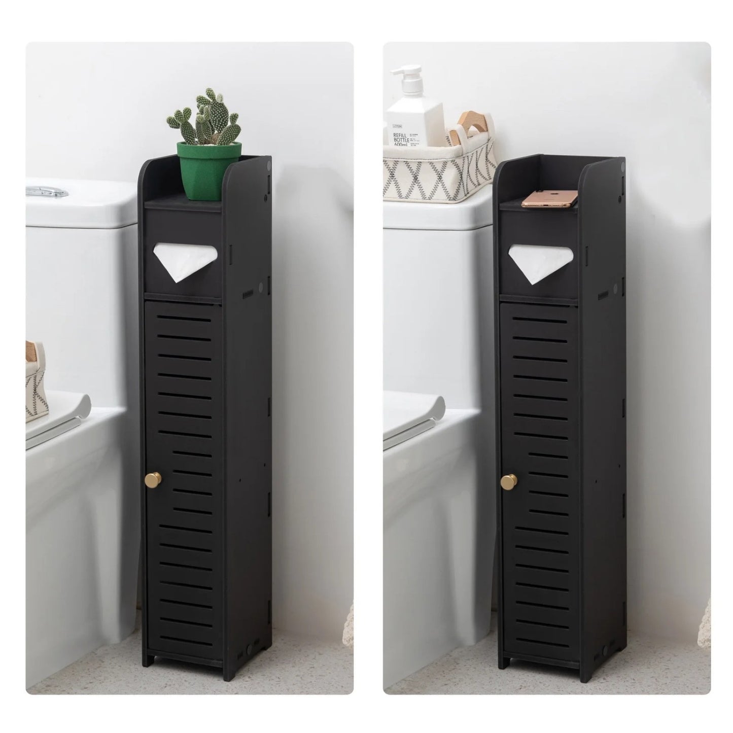 LunaLulinlk Toilet Paper Holder Stand,Small Bathroom Storage Cabinet for Toilet Paper Storage