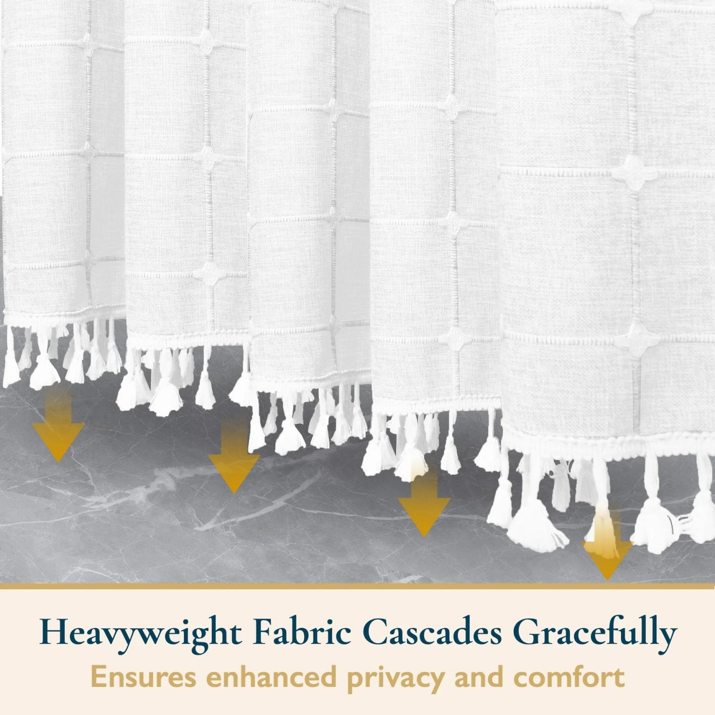 LunaLulinlk Tassel Shower Curtain Set with Hooks
