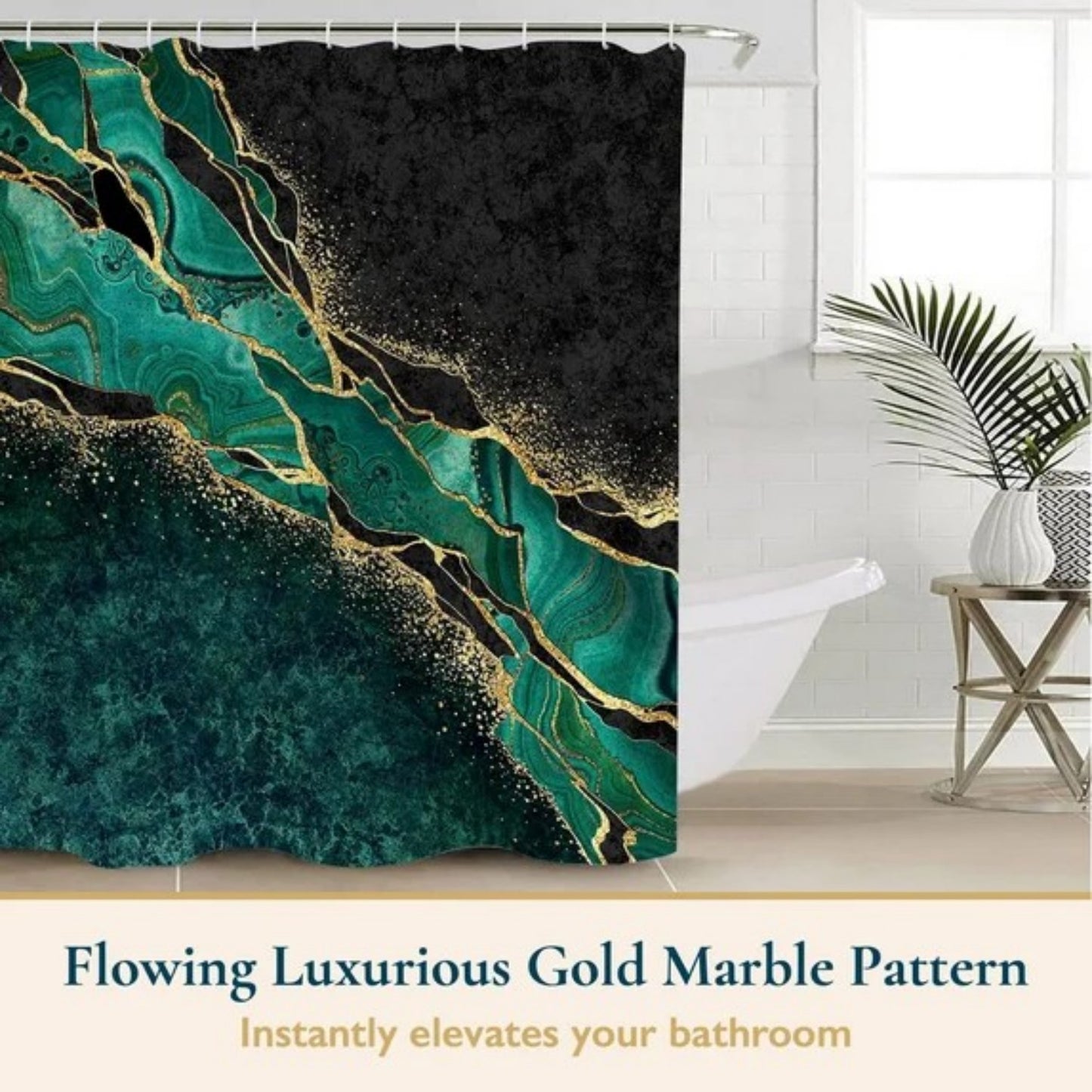 LunaLulinlk Shower Curtain with Hooks – Heavy-Duty Mold/Mildew-Resistant