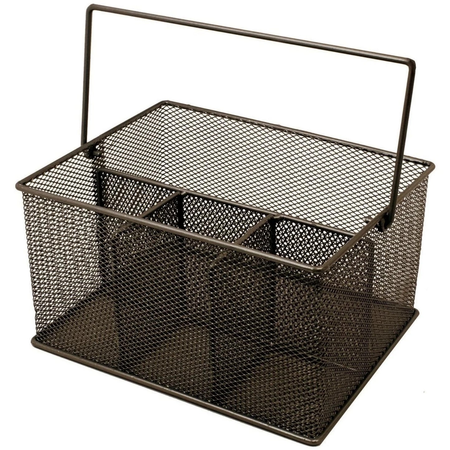 LunaLulinlk Steel Mesh Storage Organizer Caddy for Silverware, Napkins, Condiments, and more - (Brown)