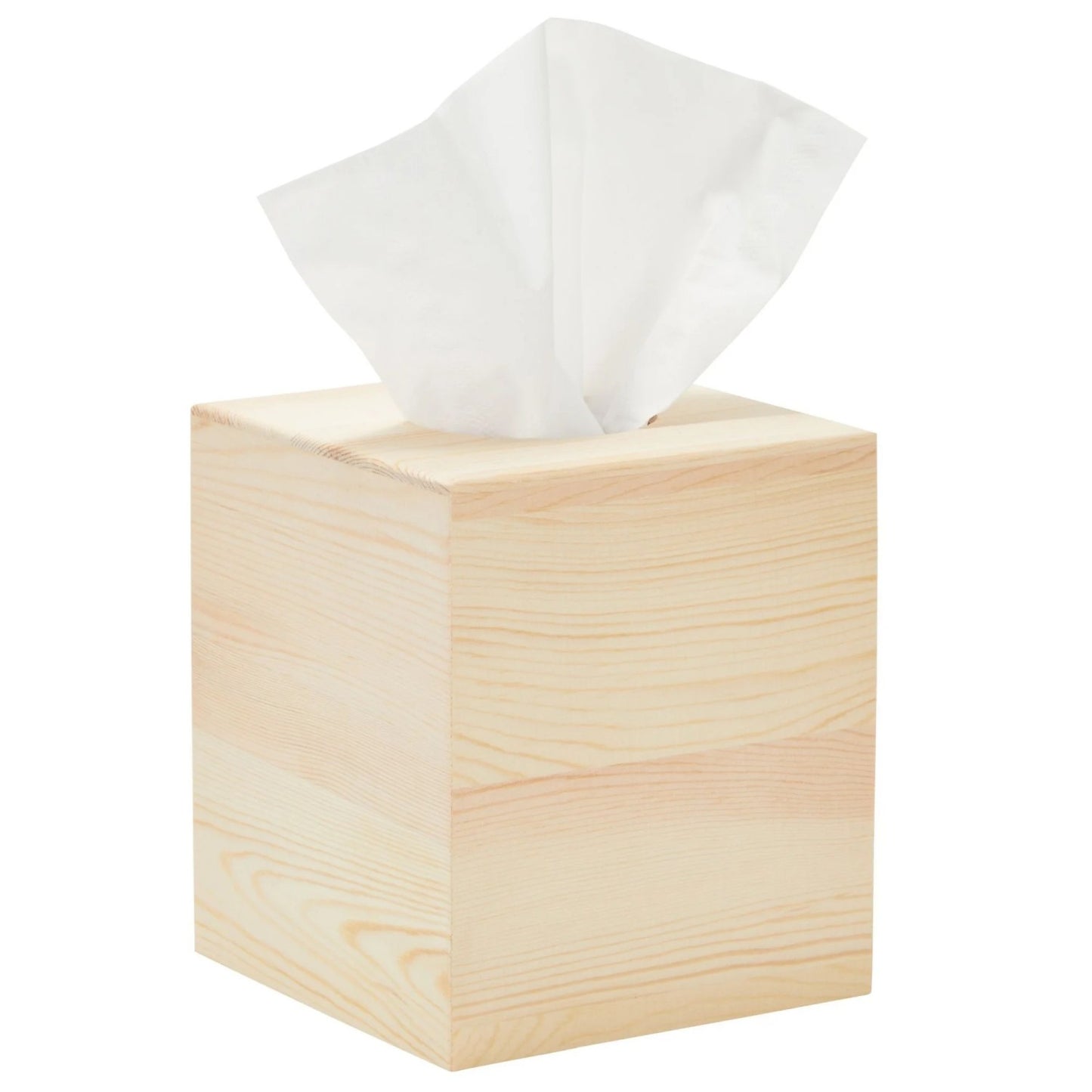 LunaLulinlk Unfinished Wood Tissue Box Cover for DIY Custom Design, Square Wooden Tissue Cover Holder with Slide Out Bottom 5.8 in