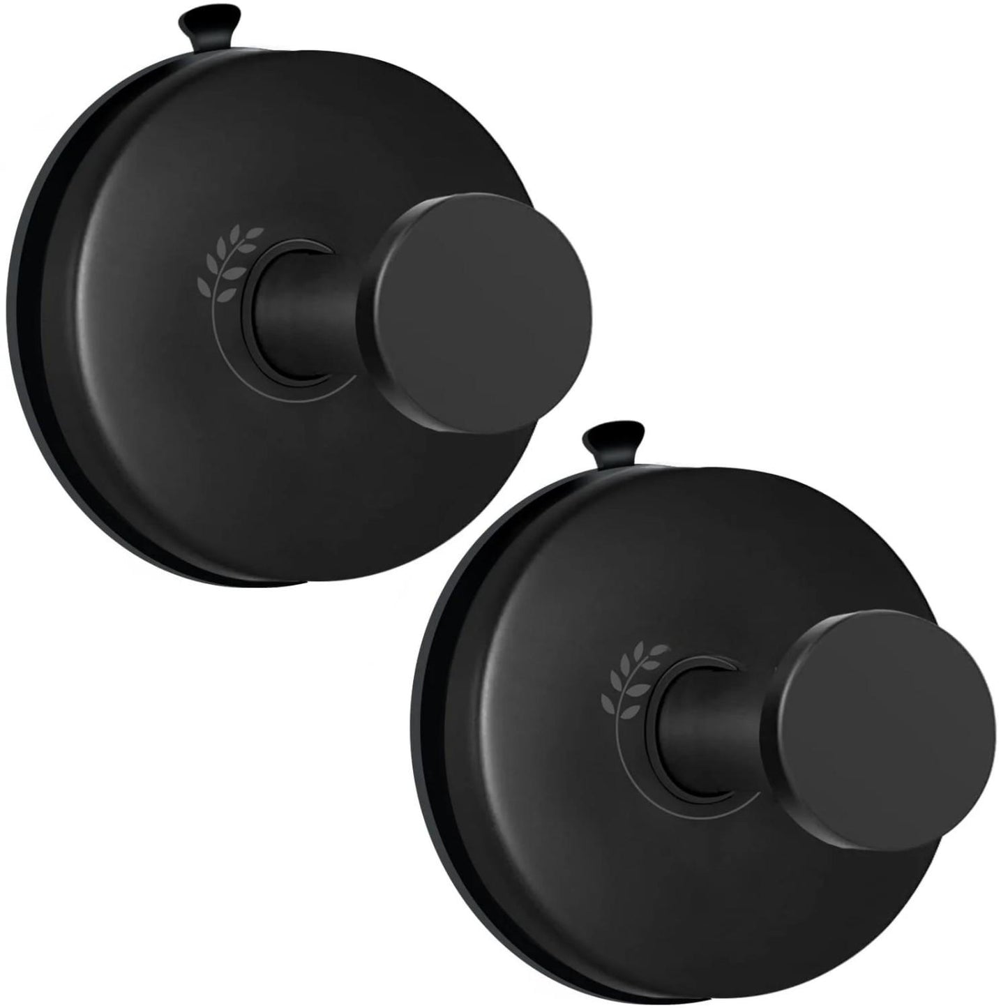 LunaLulinlk Vacuum Metal Suction Cup Hooks Stainless Steel Shower Holder Hanger for Bathroom(Black 2pcs)