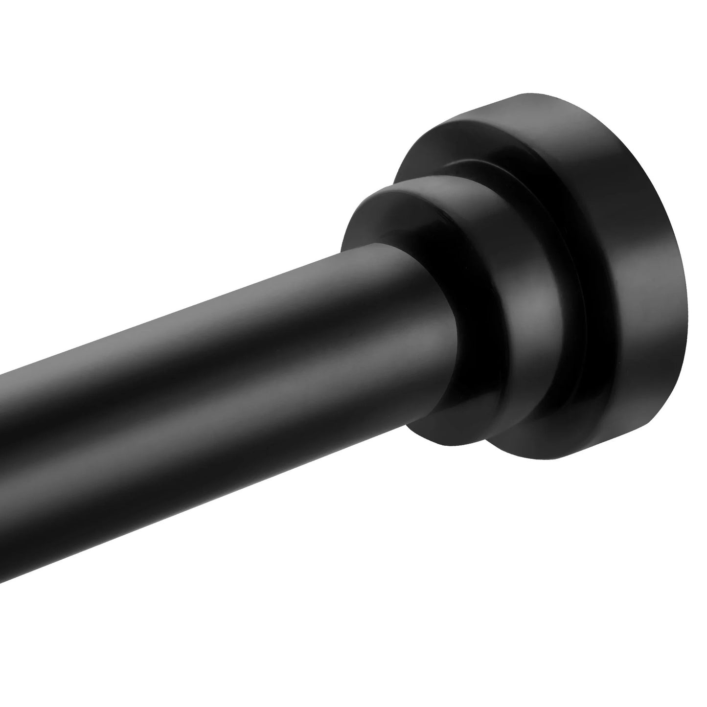 LunaLulinlk Swivel Shower Curtain Rod 44-74 inches Adjustable Matte Black Spring Tension Shower Rod