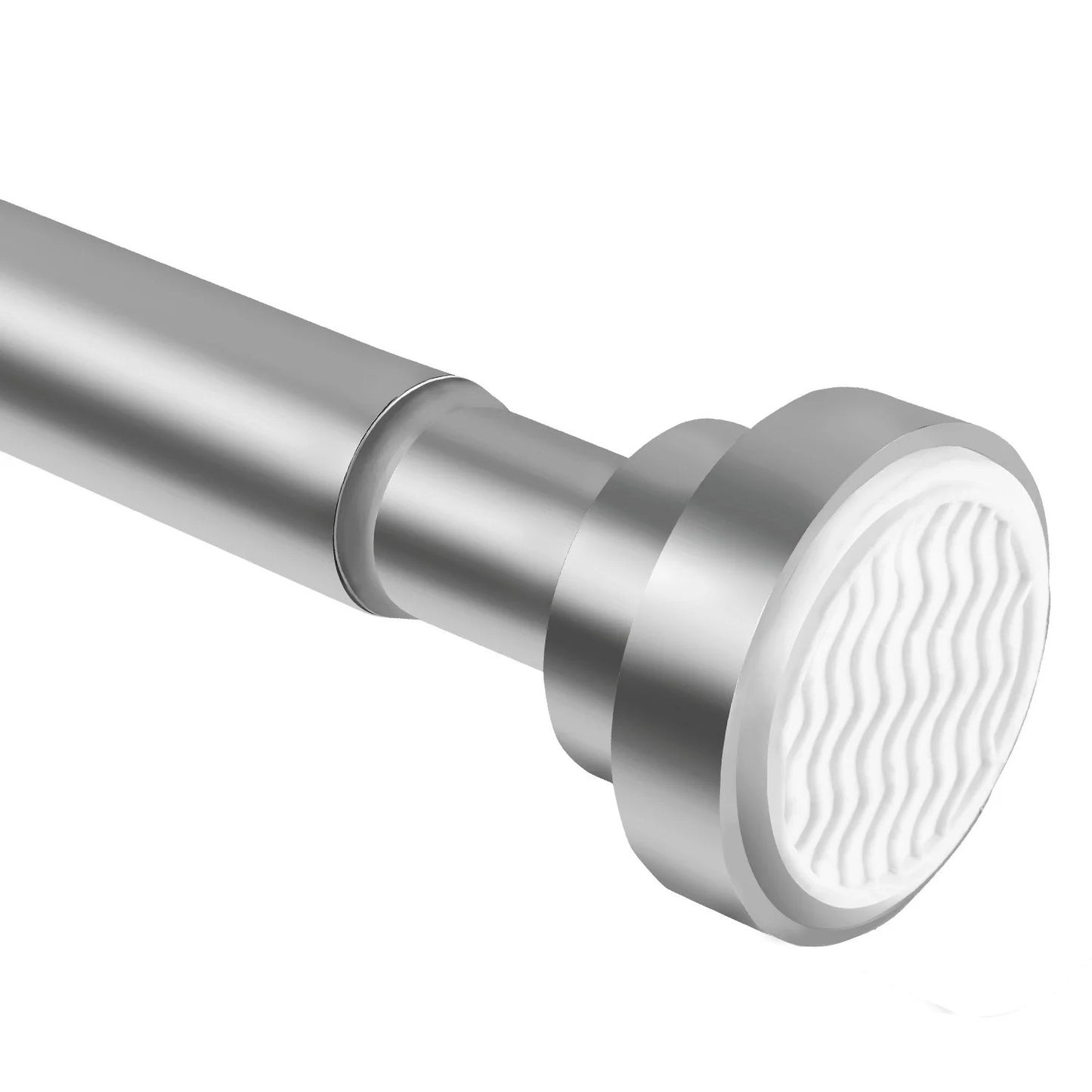 LunaLulinlk Swivel Shower Curtain Rod 31-50 inches Adjustable Silver Spring Tension Shower Rod