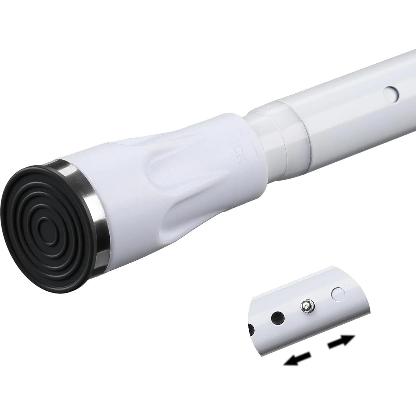 LunaLulinlk White Tension Curtian Rod No drill, 42 to 72 inch Adjustable Heavy Duty Shower Curtain Rod for Windows Bathroom Closet
