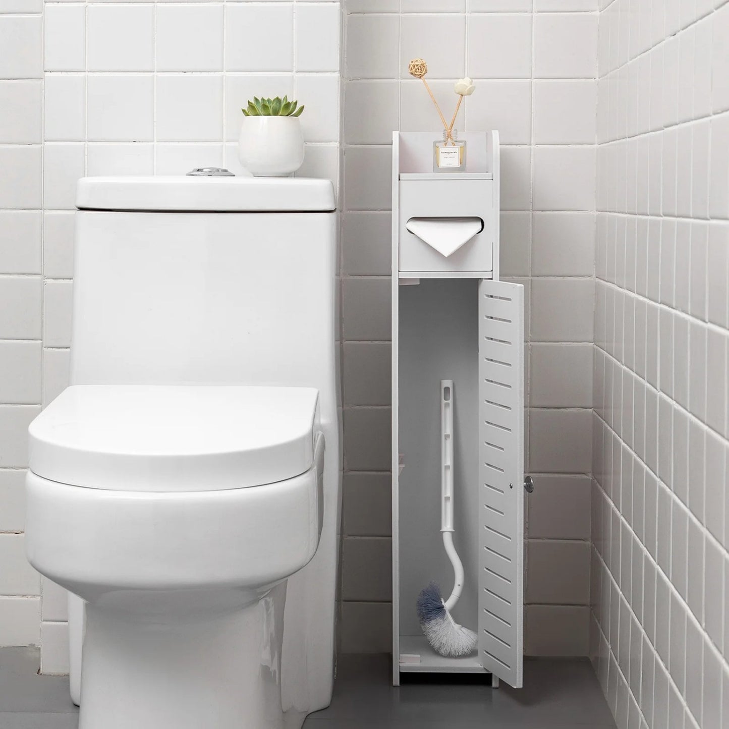 LunaLulinlk Toilet Paper Holder Stand,Small Bathroom Storage Cabinet for Toilet Paper Storage