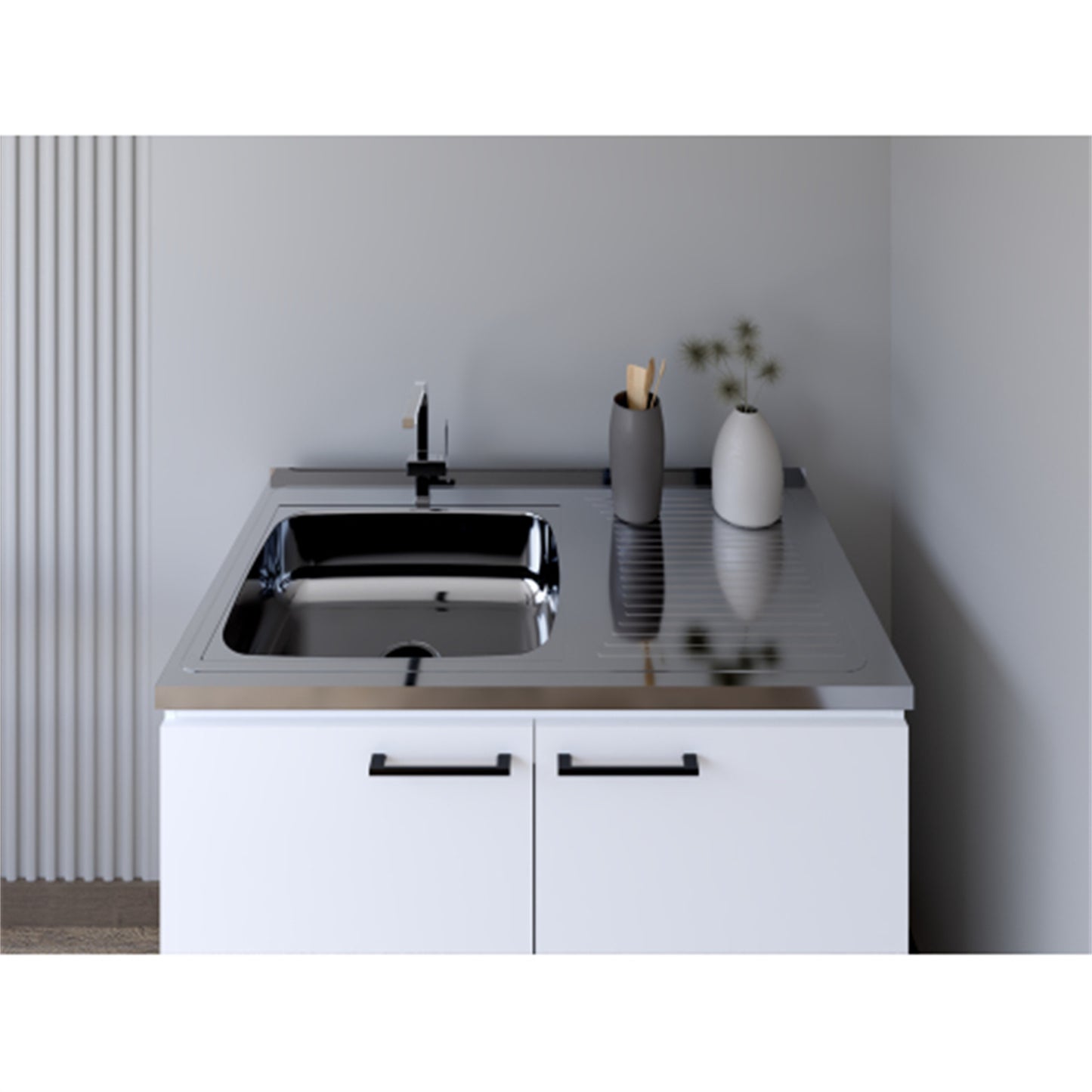 LunaLulinlk Utility Sink Cabinet, Kitchen, White