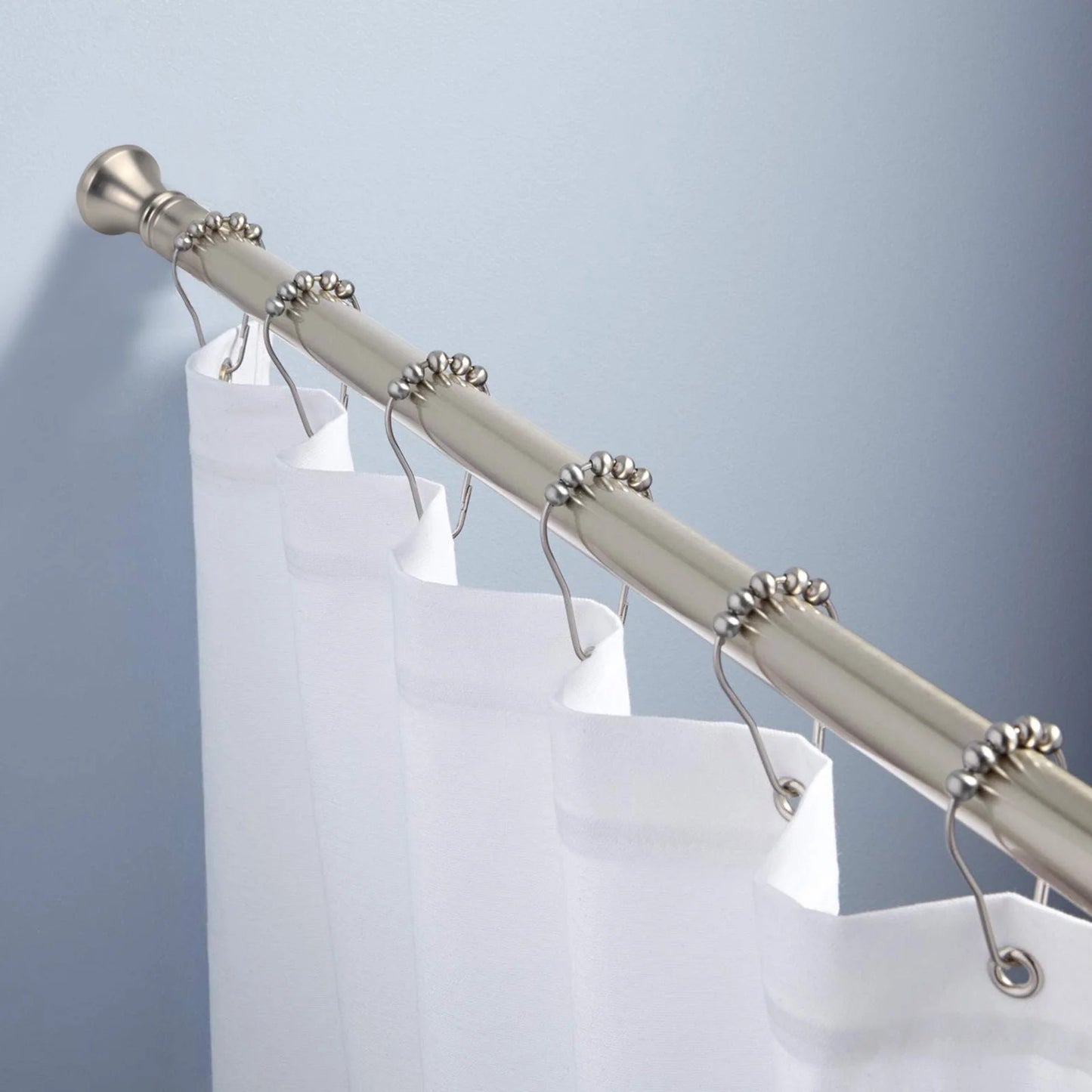 LunaLulinlk Spring Tension Shower Curtain Rod, 54-90 inches Rust-Resistance Tension Curtain Rod Bathroom Rod
