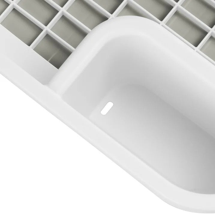 LunaLulinlk Sink Set, Space-efficient, Self-Draining with Retractable Spout, White