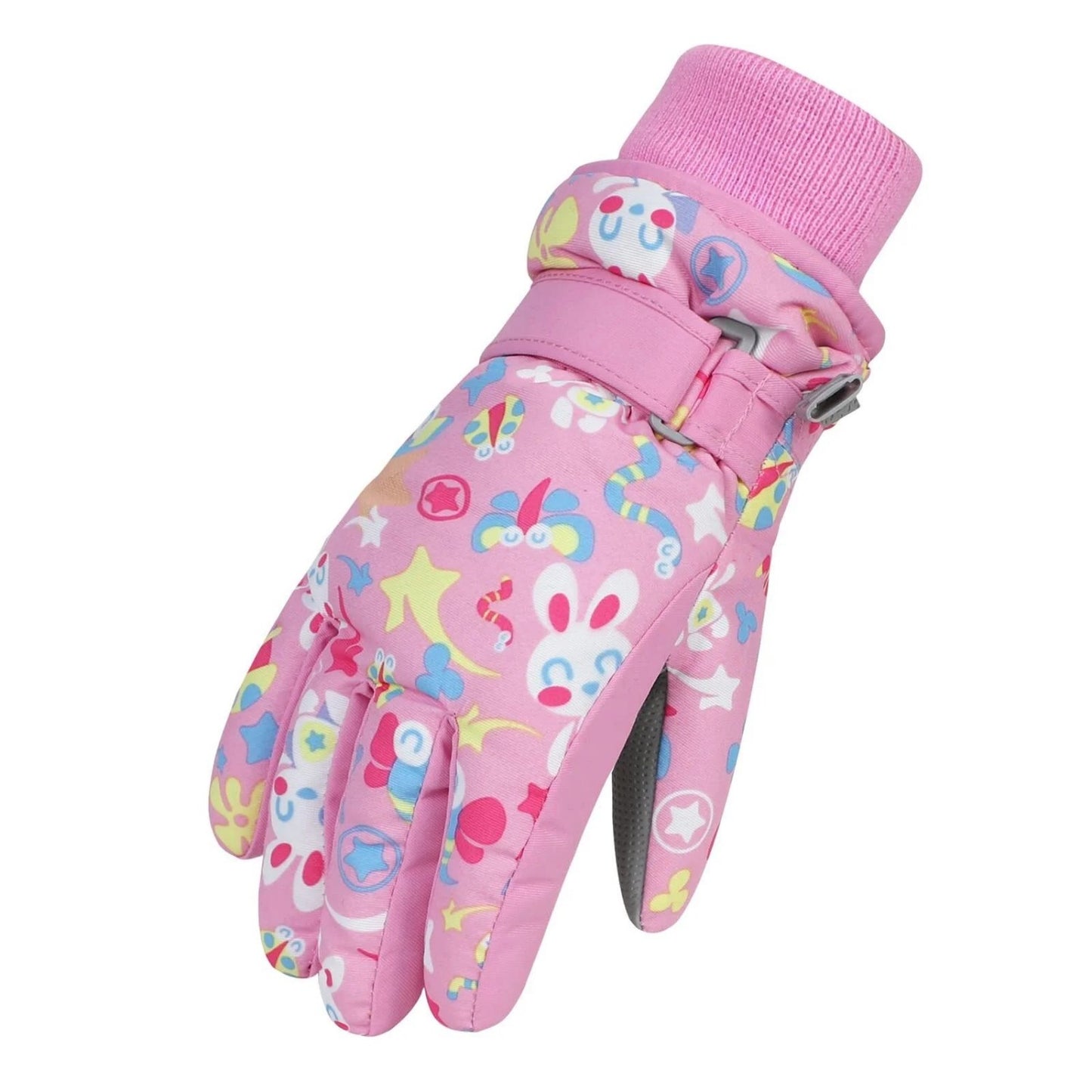 LunaLulinlk Kids Snow Gloves for Kids Gloves Winter Ski Gloves Waterproof Toddler Gloves Snowboard Mittens for Boys Girls Pink 4-6