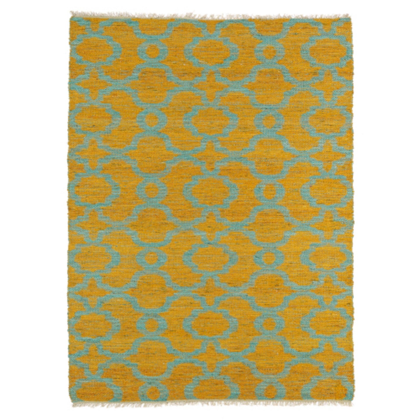 LunaLulinlk Turquoise Casual, Contemporary, Modern, Textured Loop Pile 5' x 7'9" Rectangle Area Rug