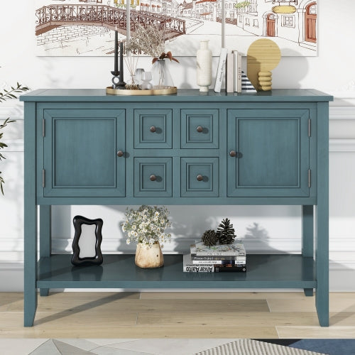 LunaLulinlk Storage Vintage Console Table with Four Small Drawers and Bottom Shelf for Living Rooms, Entrances and Kitchens