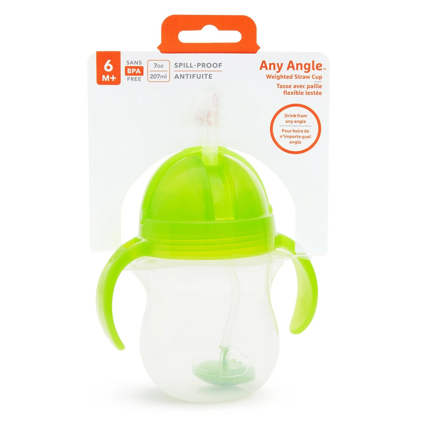 LunaLulinlk Weighted Trainer Sippy Cup with Lid, 7 Oz, Green, Unisex
