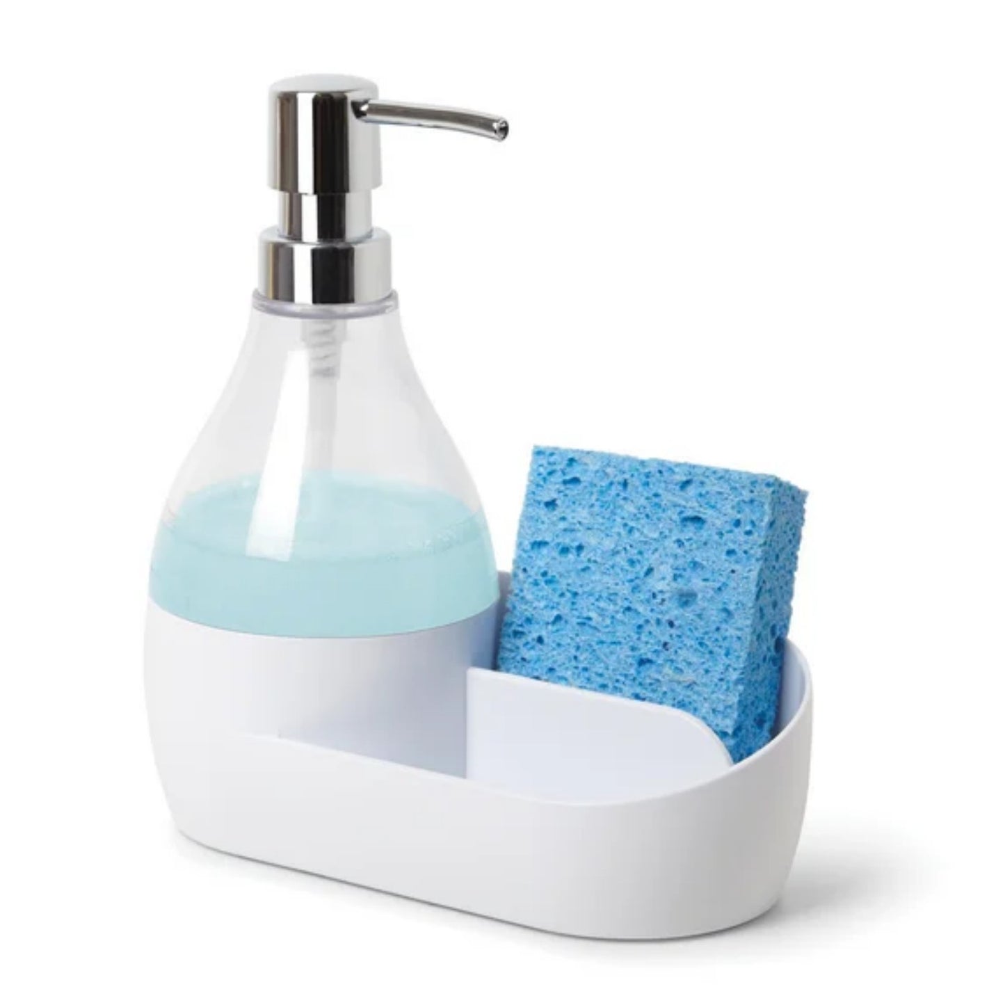 LunaLulinlk Soap Pump and Sponge Holder, Soap Dispenser with Built-in Caddy, 17.1 oz (508 ml)