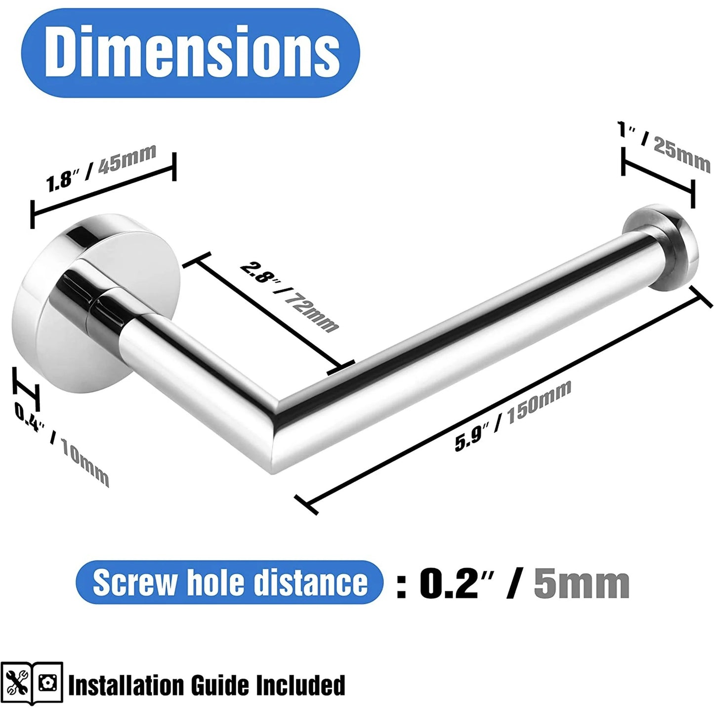 LunaLulinlk Toilet Paper Holder Wall Mount,Chrome Toilet Paper Roll Holder for Bathroom