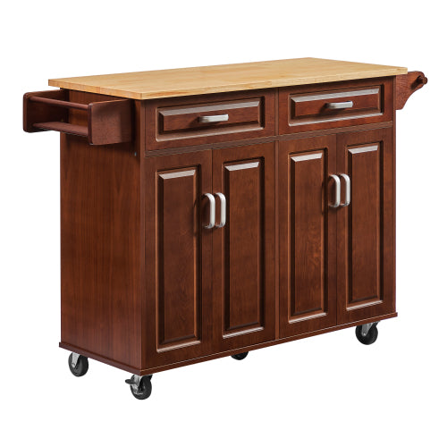 "LunaLulinlk Mobile Kitchen Island Cart With 2 drawers "