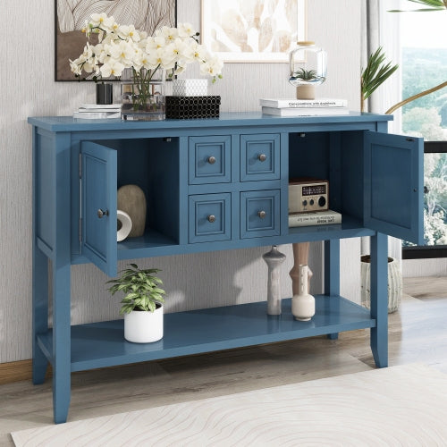 LunaLulinlk Storage Vintage Console Table with Four Small Drawers and Bottom Shelf for Living Rooms, Entrances and Kitchens