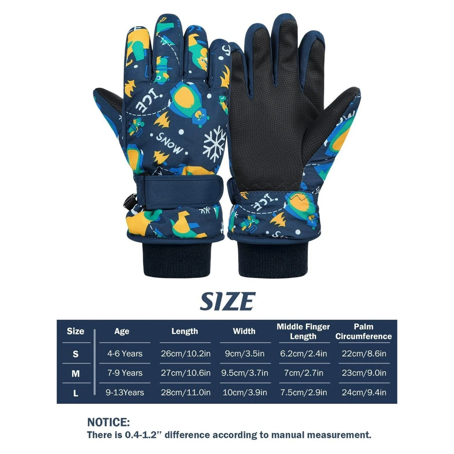 LunaLulinlk Kids Snow Gloves for Kids Gloves Winter Ski Gloves Waterproof Toddler Gloves Snowboard Mittens for Boys Girls Pink 4-6