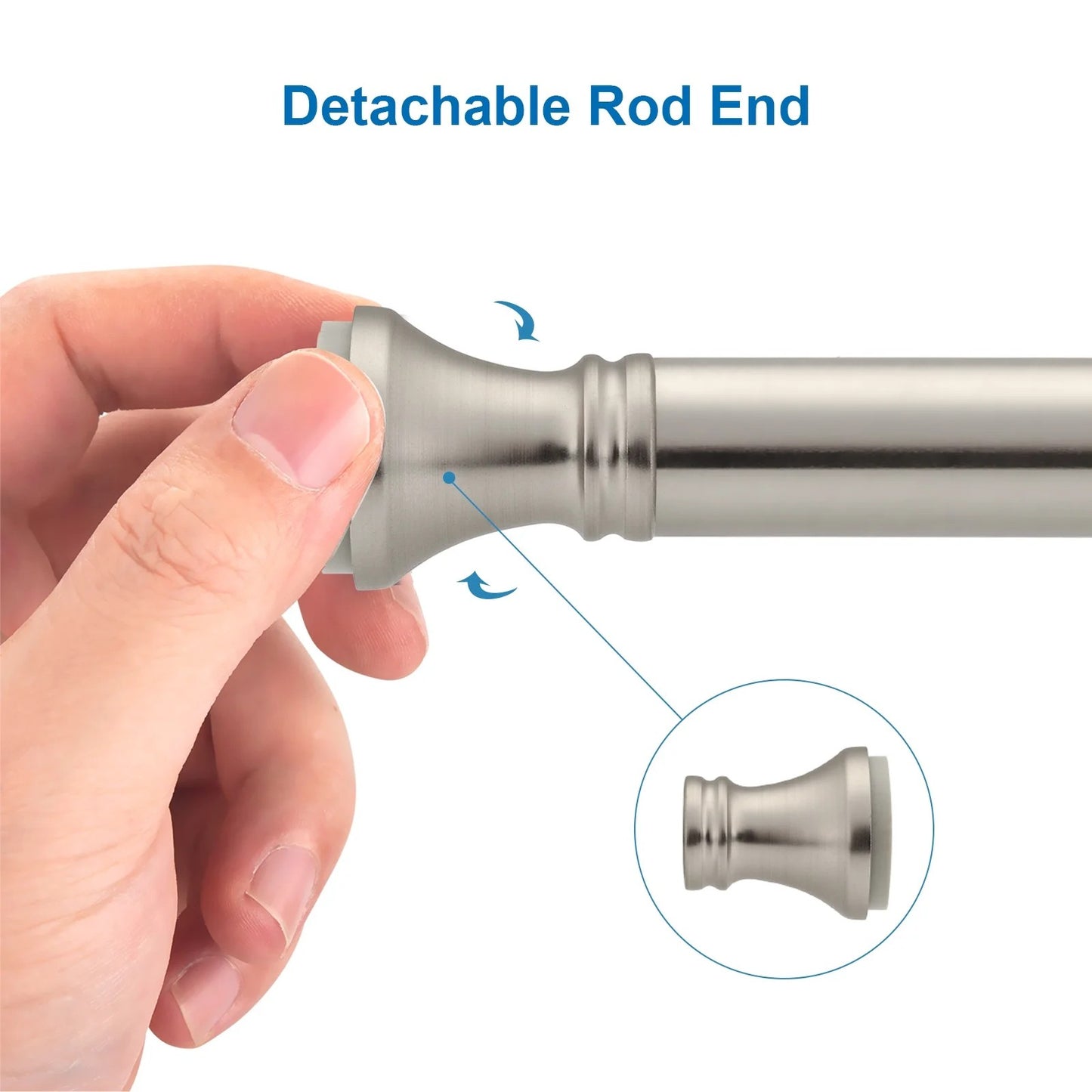 LunaLulinlk Shower Curtain Rods Tension Adjustable, 26-42 inches Rust-Resistance Tension Curtain Rod Bathroom Rod