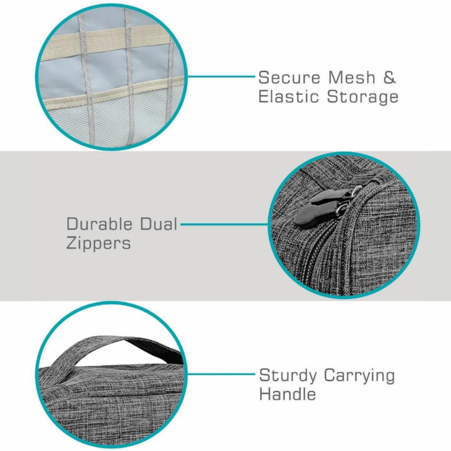 LunaLulinlk Soft Shell Electronic Carrying Case with Mesh Pockets, for USBs, Gray