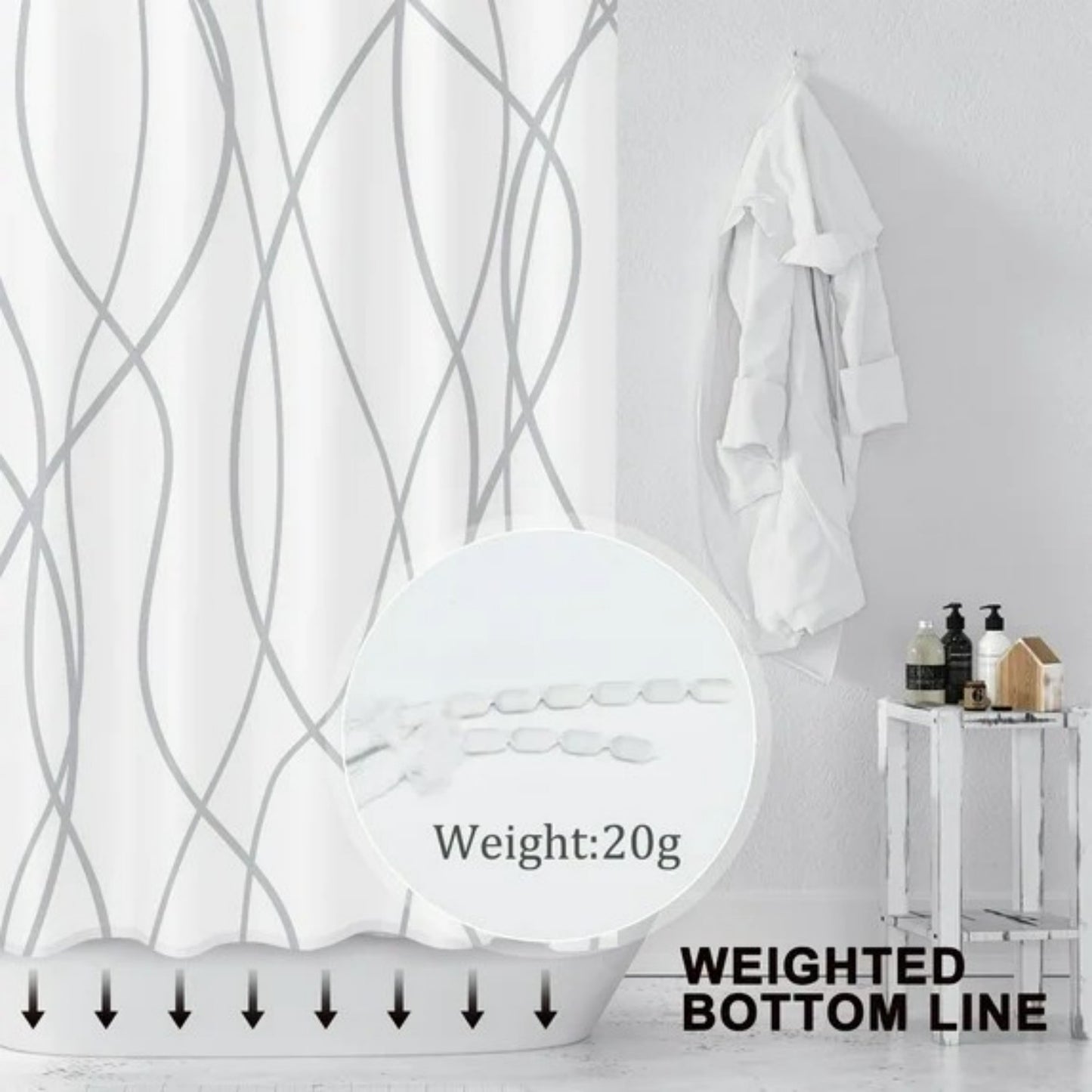 LunaLulinlk Stripe Shower Curtain