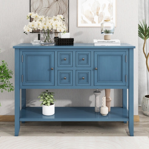 LunaLulinlk Storage Vintage Console Table with Four Small Drawers and Bottom Shelf for Living Rooms, Entrances and Kitchens