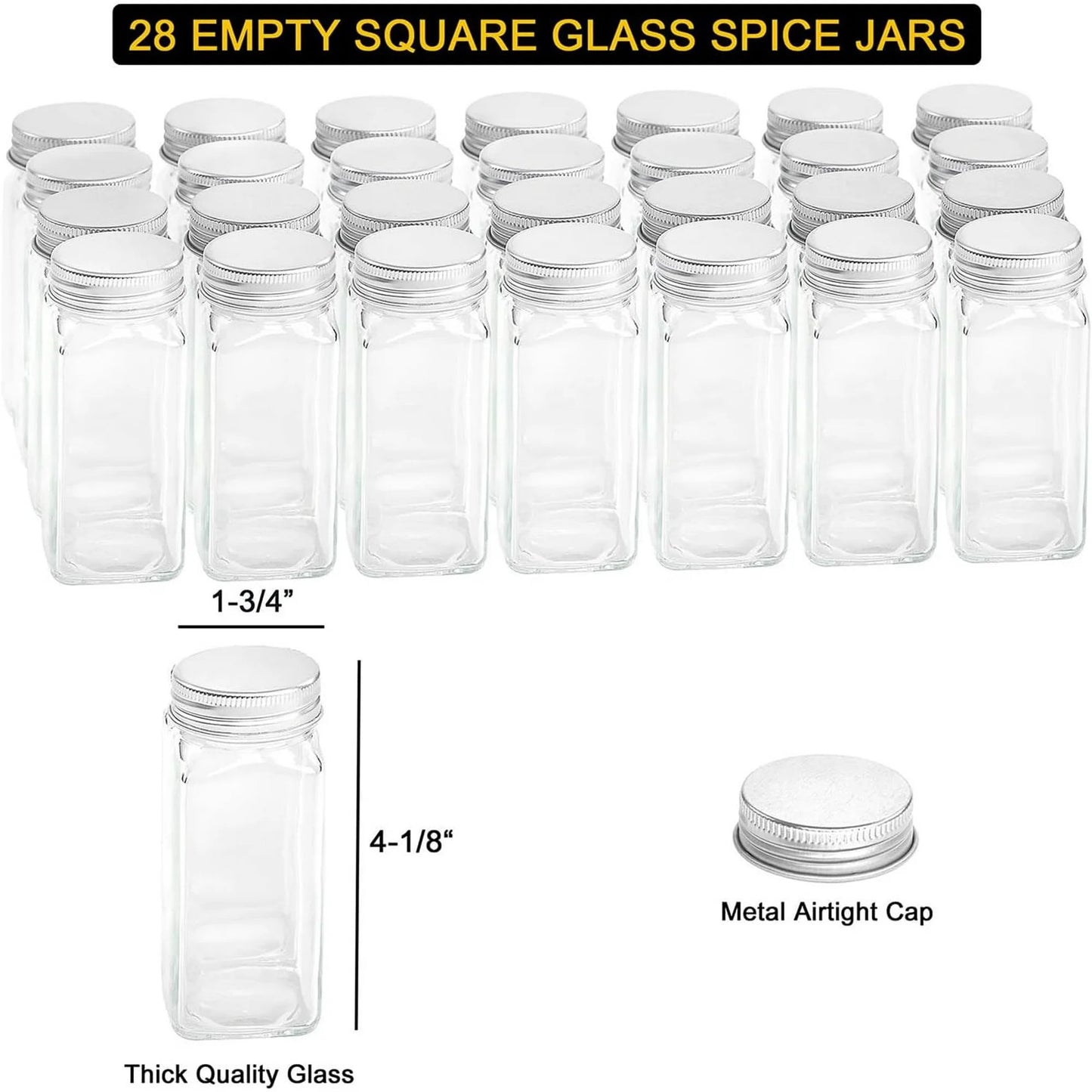 LunaLulinlk Spice Rack Organizer with 36 Jars, 4.4"D x 17.2"W x 10.8"H, Black