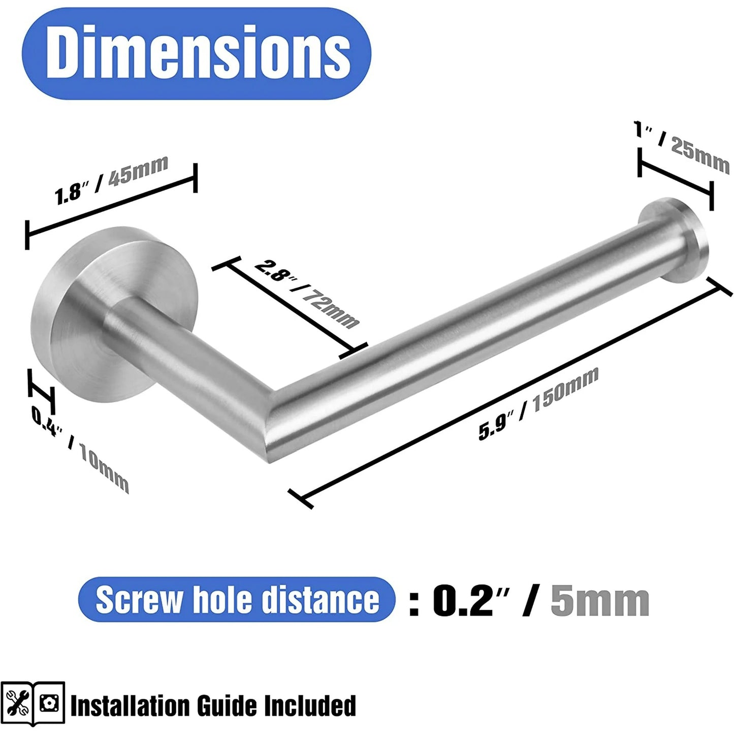 LunaLulinlk Toilet Paper Holder Wall Mount,Brushed Nickel Toilet Paper Roll Holder for Bathroom