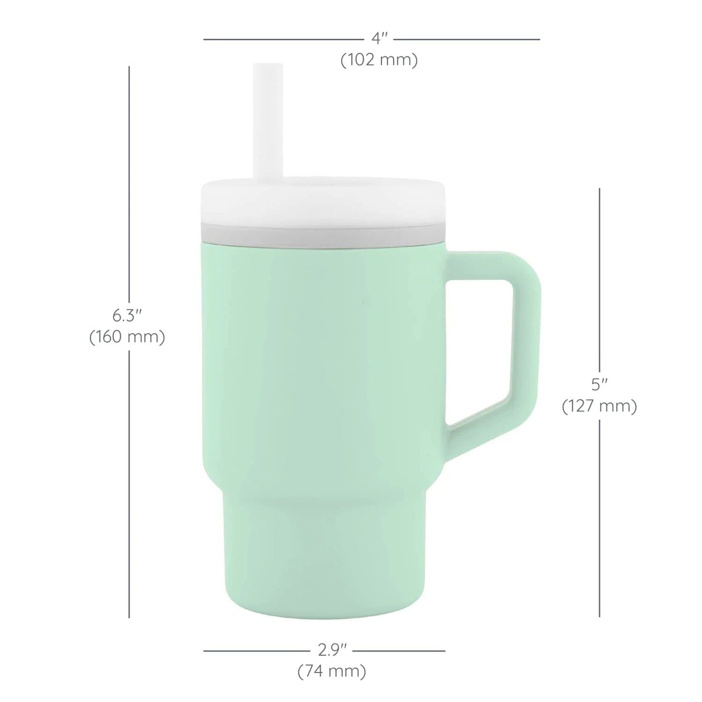 LunaLulinlk Tumbler – Adorable 9 oz. Training Cup with Toddler-Friendly Straw and Handle, Cool Mint