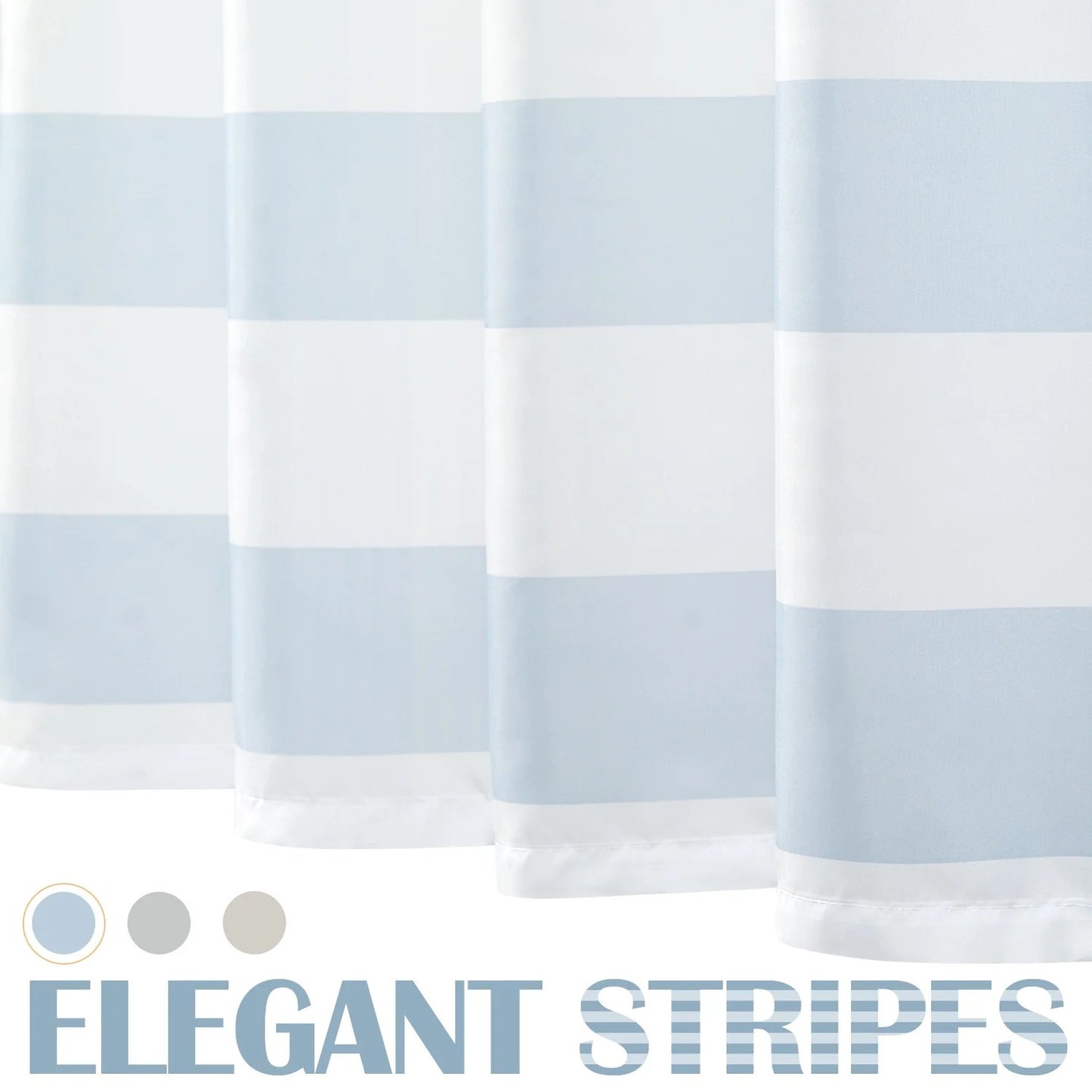 LunaLulinlk Summer Fashion Letter Stripe Home Shower Curtain,Blue