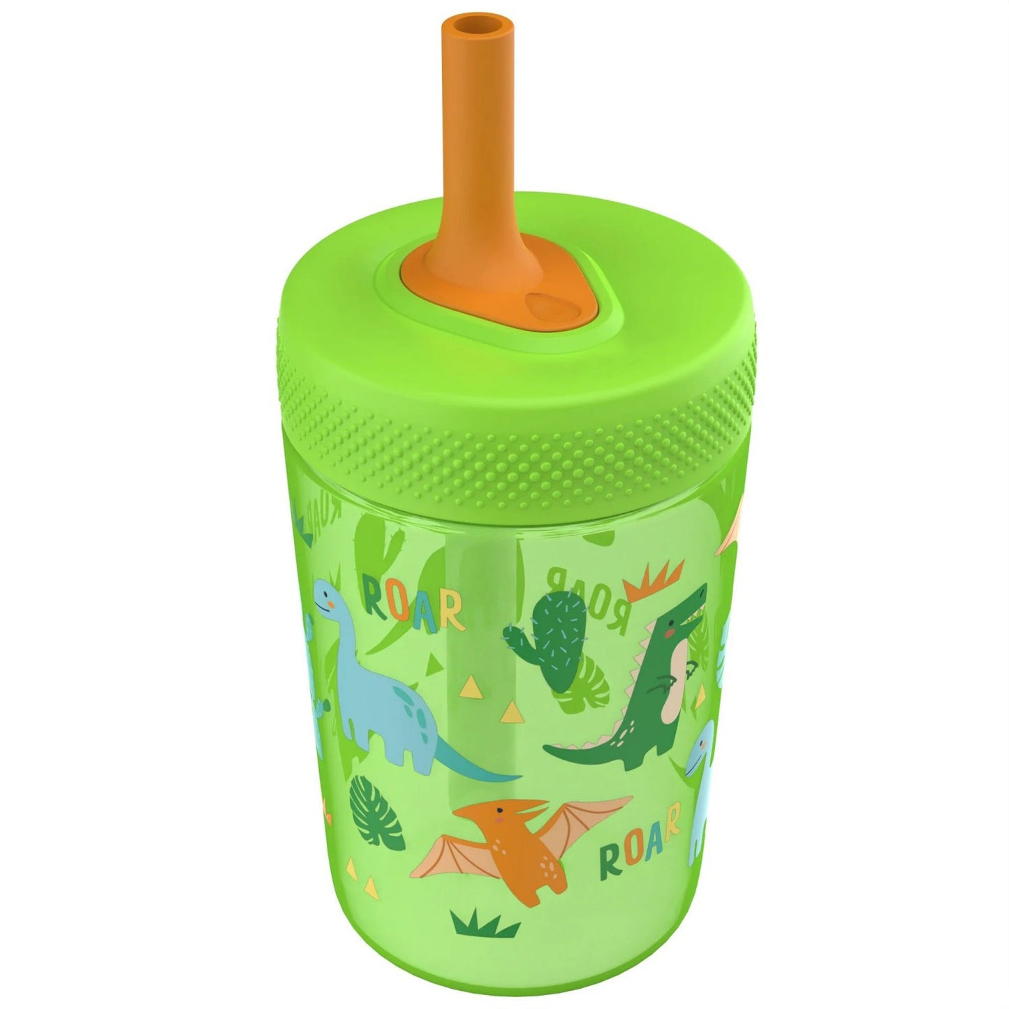 LunaLulinlk Tumbler, Soft Straw Tumbler for Toddlers, 12oz, Leak-Proof, Easy to Hold, Dinosaur