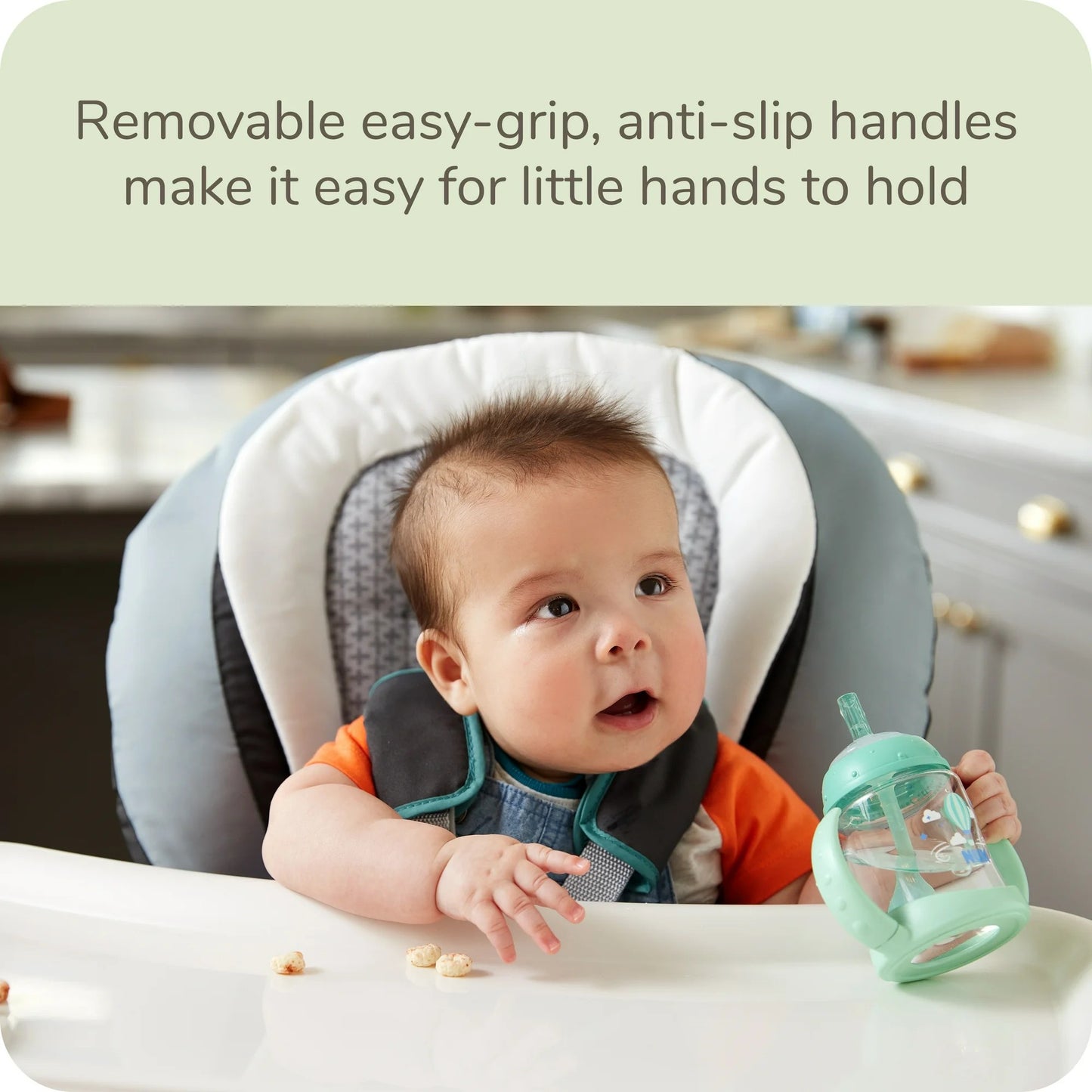 LunaLulinlk Toddler Straw Cup, 5oz Straw Sippy Cup 6+ Months, 1 Pack, Teal, Unisex