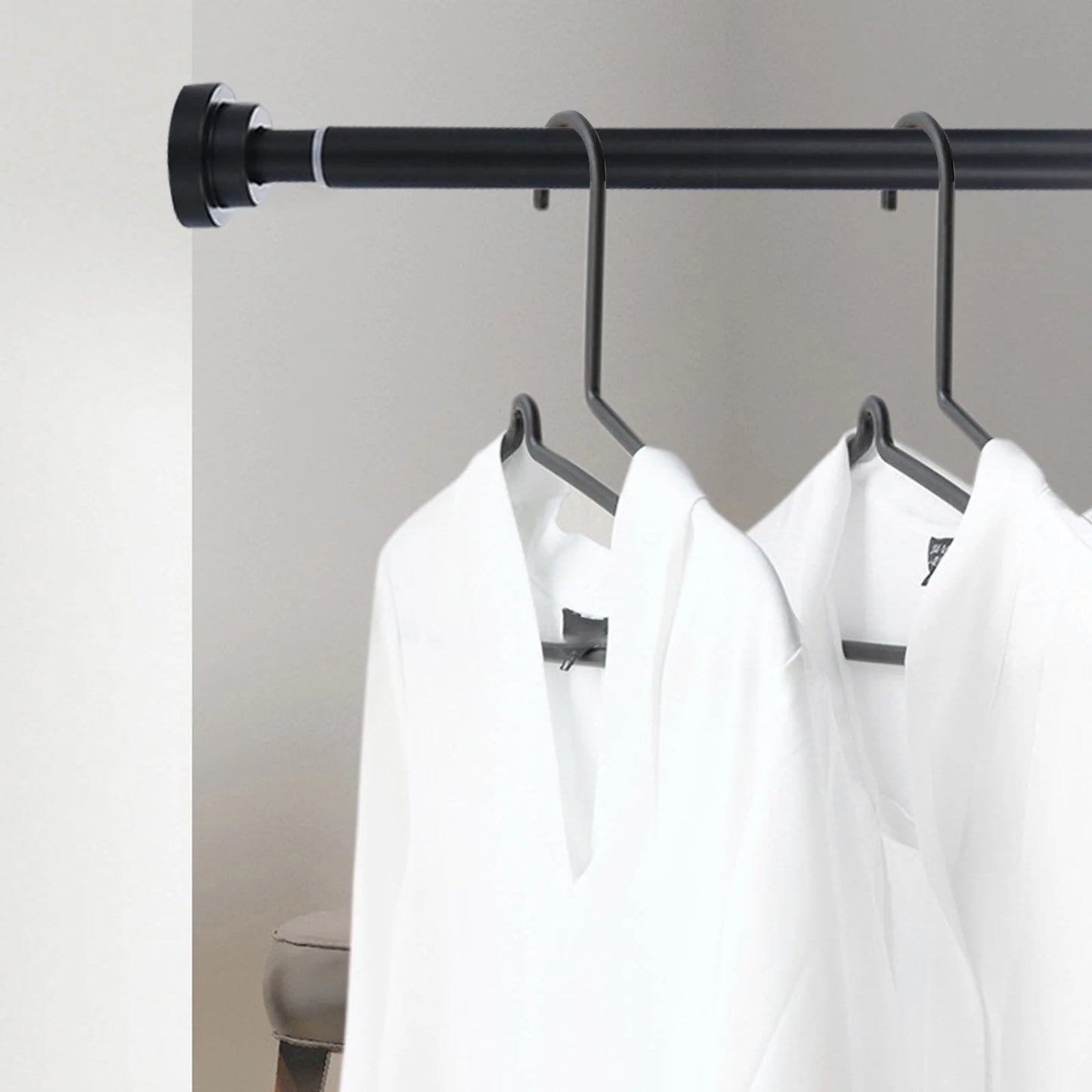 LunaLulinlk Stainless Steel Extendable Shower Curtain Rod, No Drilling Tension Pole for Bathroom, Kitchen