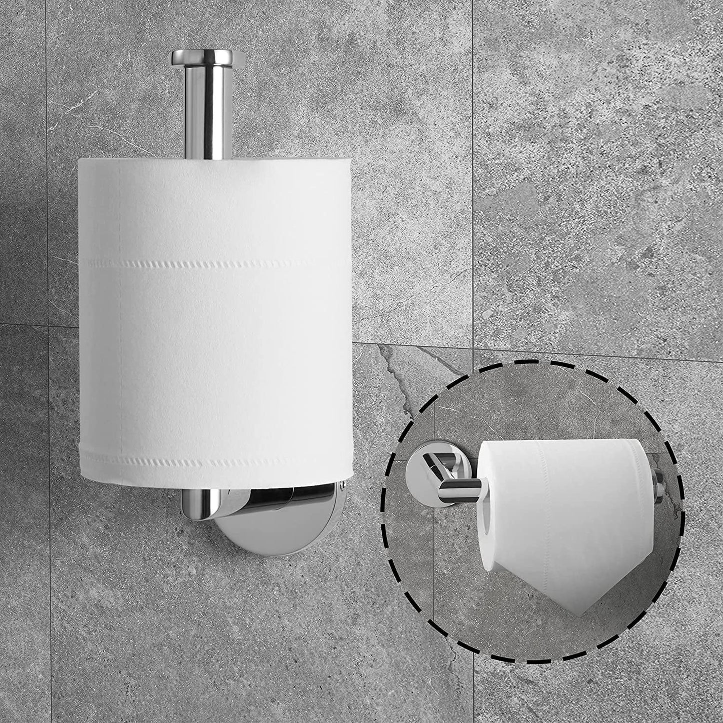 LunaLulinlk Toilet Paper Holder Wall Mount,Chrome Toilet Paper Roll Holder for Bathroom