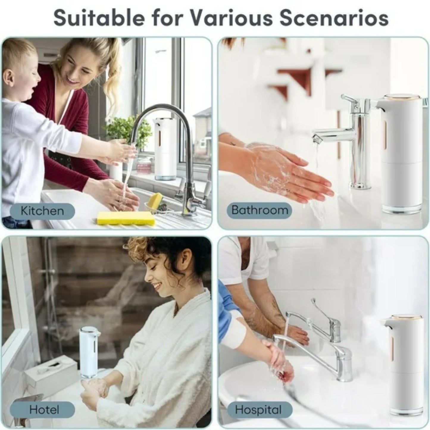 LunaLulinlk Touchless Automatic Foaming Hand Soap Dispenser, 10oz/300ml, Commercial/domestic
