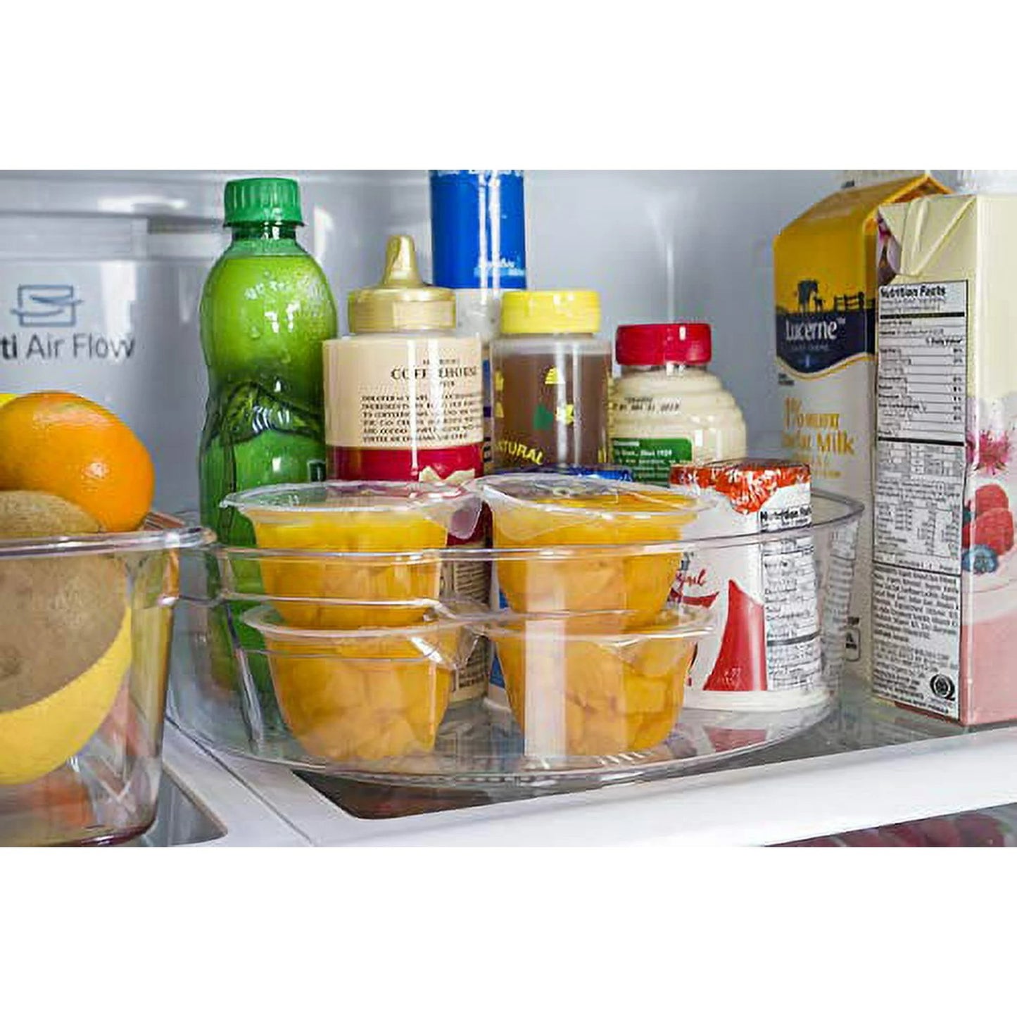 LunaLulinlk Turntable Food Storage Organizer for Fridge and Pantry, 11.5" x 3.3", Clear