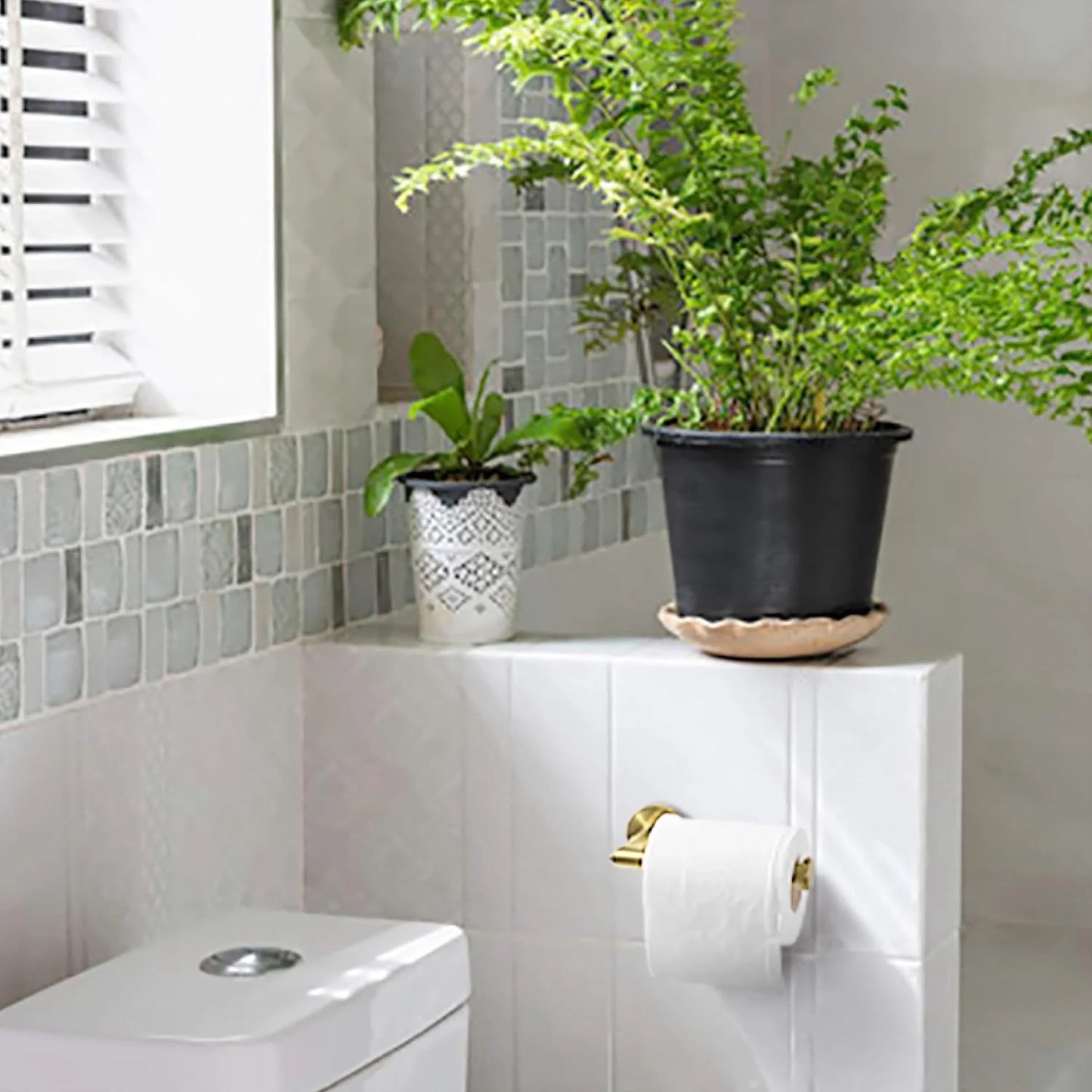 LunaLulinlk Toilet Paper Holder Wall Mount,Brushed Gold Toilet Paper Roll Holder for Bathroom