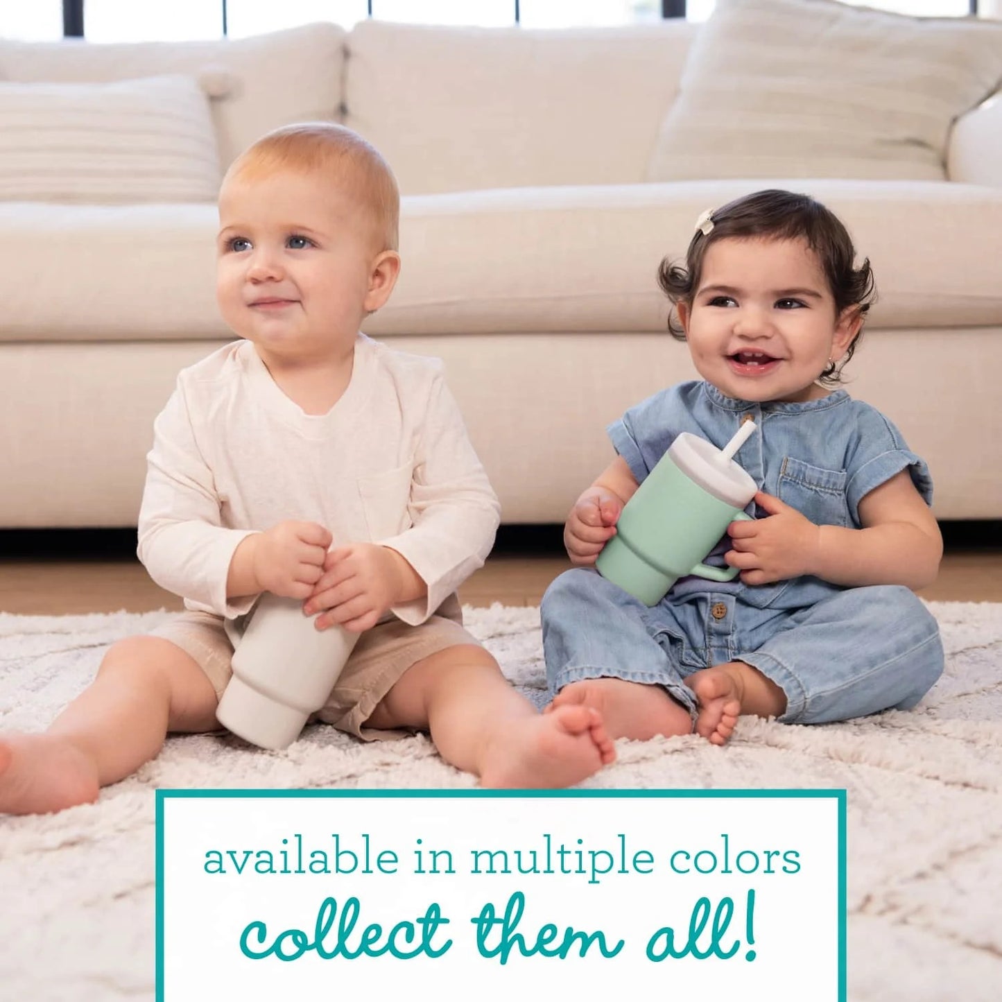 LunaLulinlk Tumbler – Adorable 9 oz. Training Cup with Toddler-Friendly Straw and Handle, Cool Mint