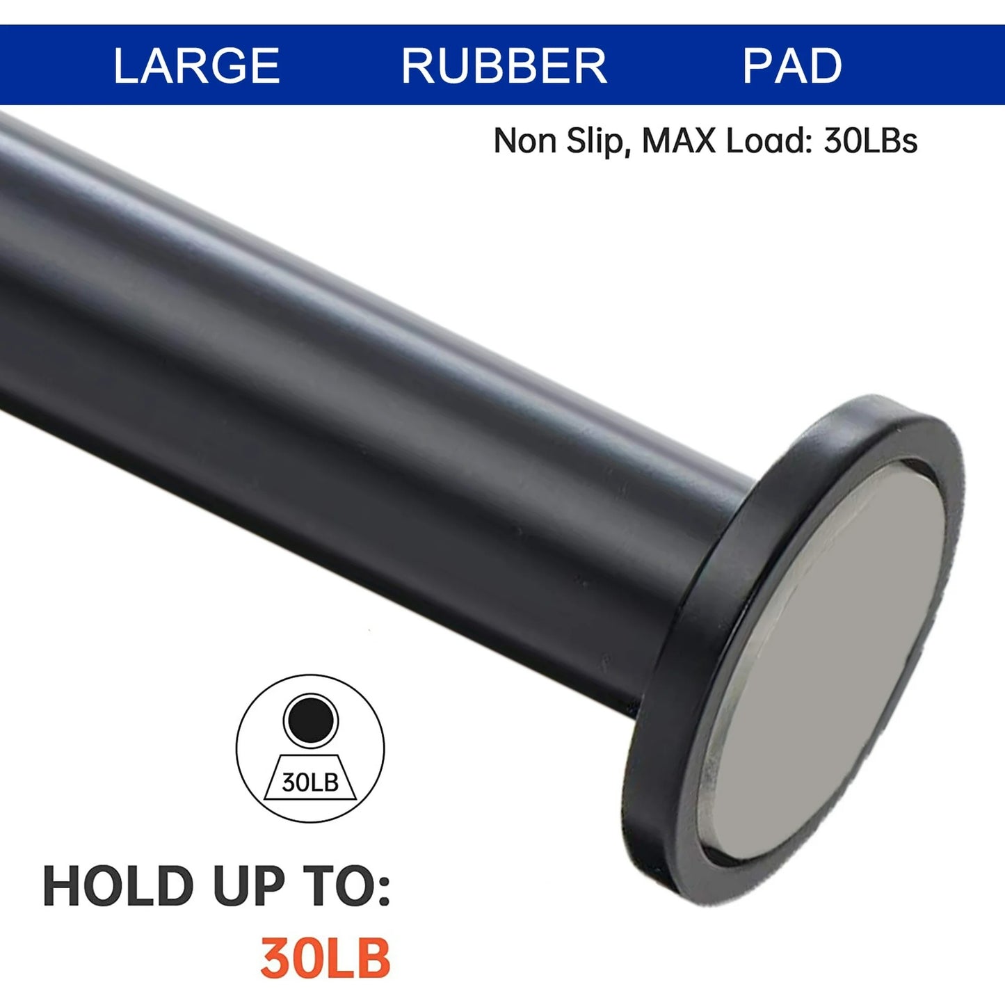 LunaLulinlk Shower Curtain Rod,43-72 Inch Adjustable Tension Shower Rod Never Rust Non-Slip No Drilling Spring Tension Curtain Rod