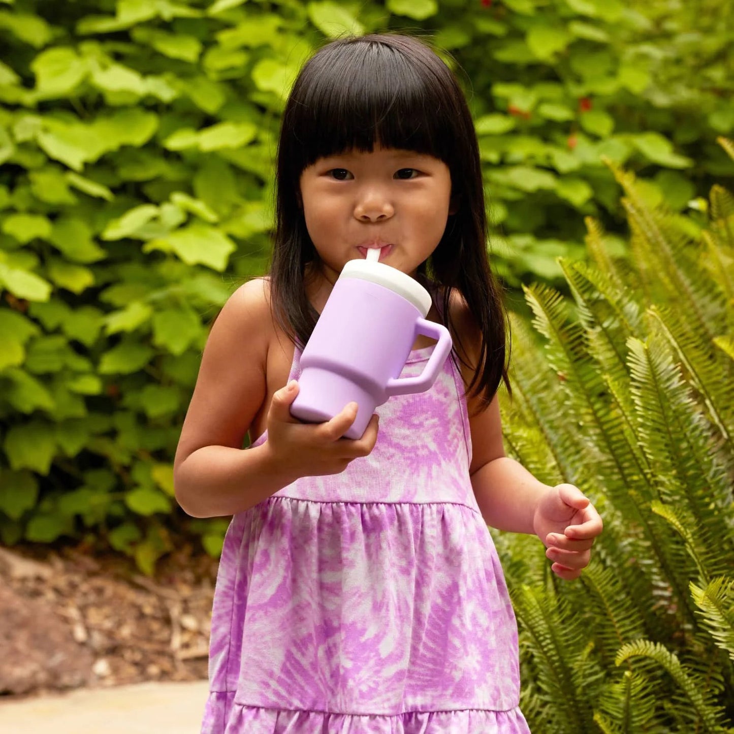 LunaLulinlk Tumbler – Adorable 9 oz. Training Cup with Toddler-Friendly Straw and Handle, Lilac