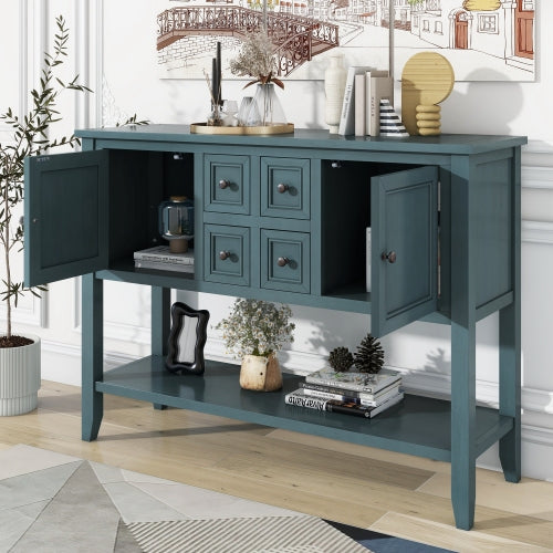 LunaLulinlk Storage Vintage Console Table with Four Small Drawers and Bottom Shelf for Living Rooms, Entrances and Kitchens
