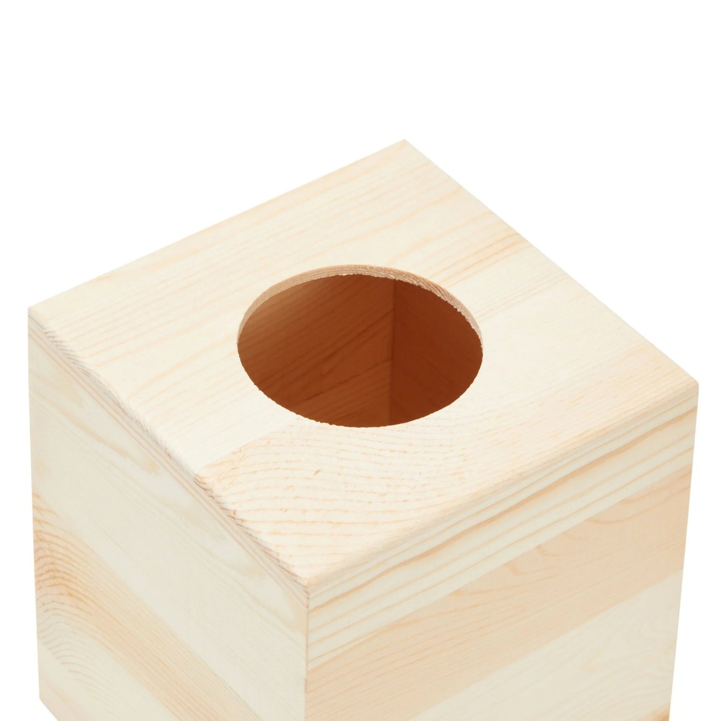 LunaLulinlk Unfinished Wood Tissue Box Cover for DIY Custom Design, Square Wooden Tissue Cover Holder with Slide Out Bottom 5.8 in