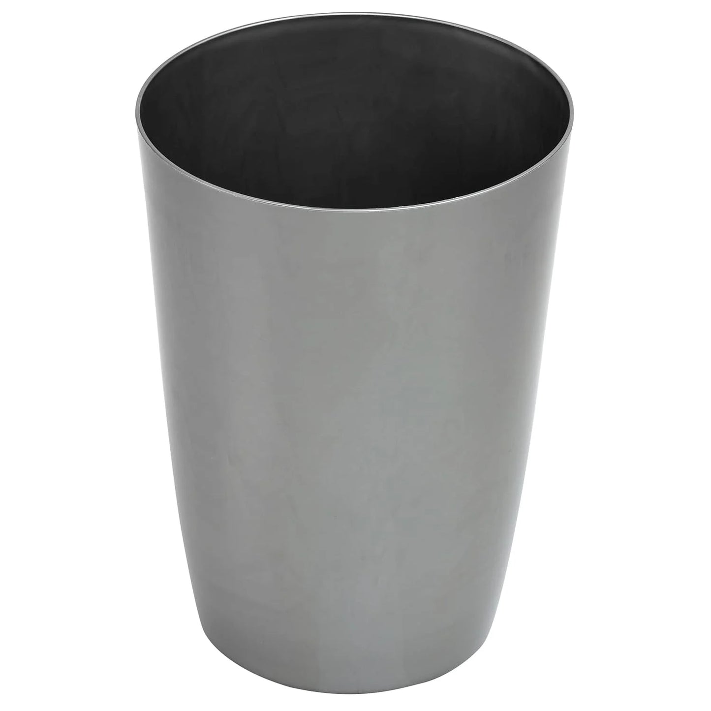 LunaLulinlk Silver brushed 1.58 gallon compact trash can with open top for tight spaces