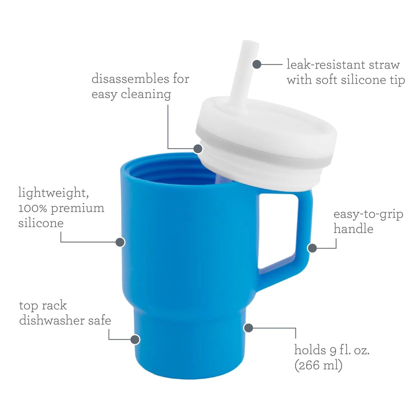 LunaLulinlk Tumbler – Adorable 9 oz. Training Cup with Toddler-Friendly Straw and Handle, Ocean
