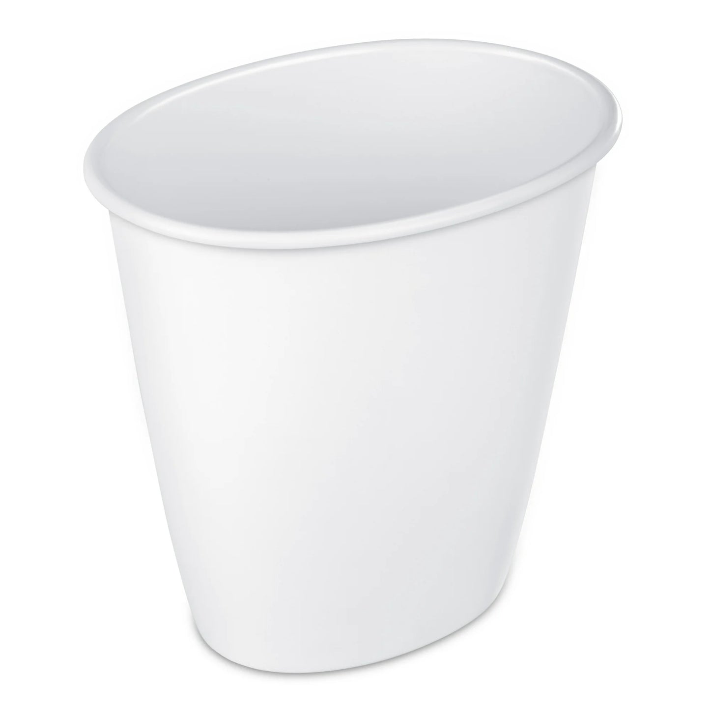 LunaLulinlk White 1.5 Gallon Oval Basin Trash Can 4-Pack, Plastic