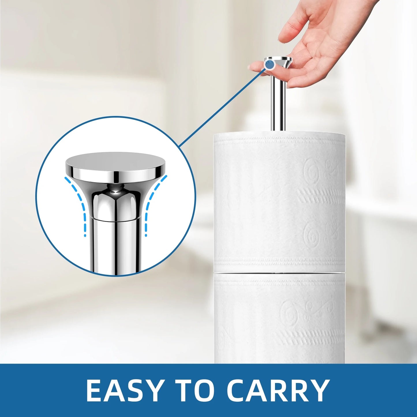 LunaLulinlk Toilet Roll Holder Stand(with Reserve Function), Free-Standing Toilet Paper Storage Holder