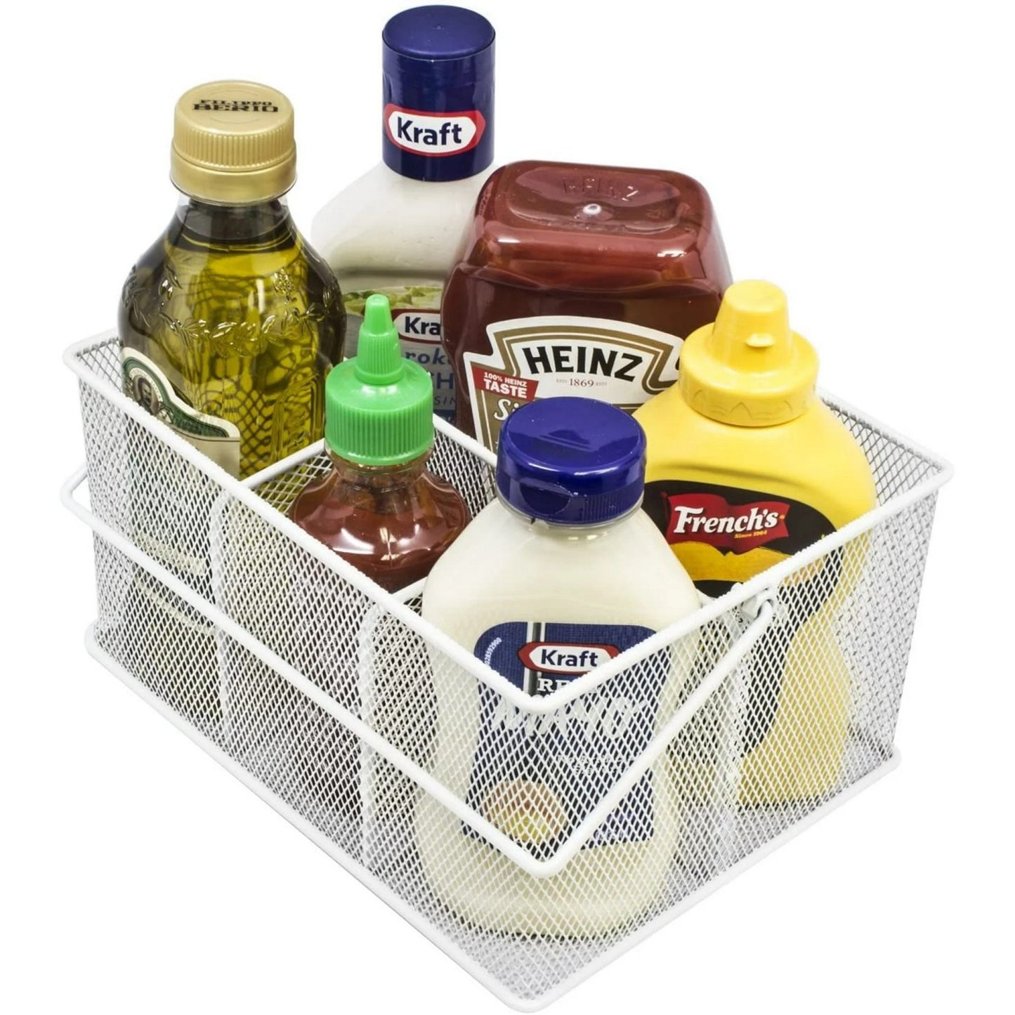 LunaLulinlk Utensil Caddy Silverware, Napkin Holder and Condiment Organizer, Multi-Purpose Steel Mesh Caddy