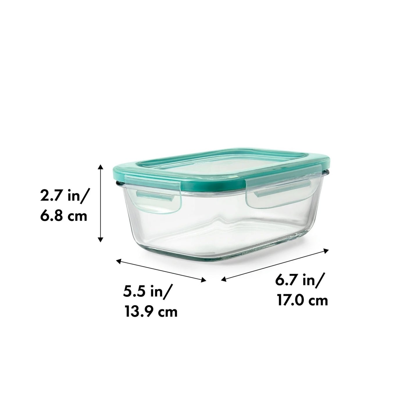 LunaLulinlk Softworks Smart Seal 3.5 Cup Glass Rectangle Container Clear