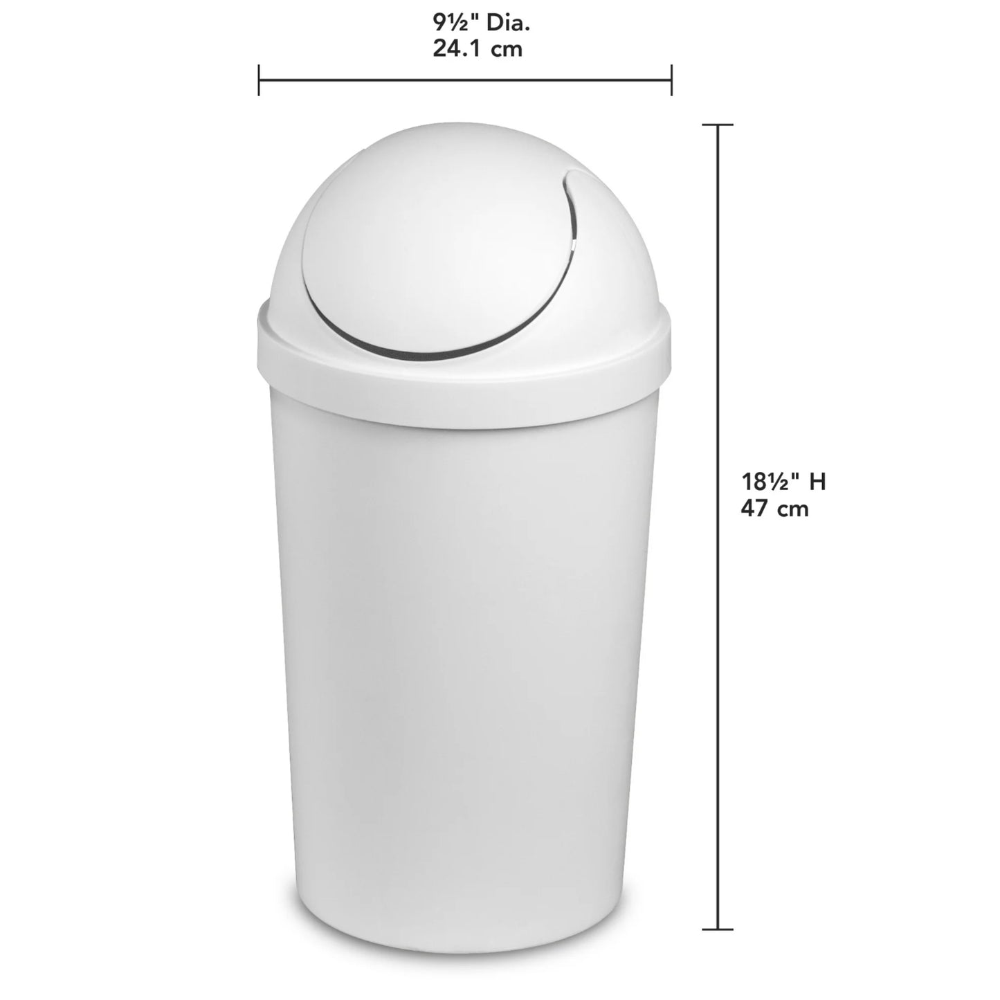 LunaLulinlk White 3 Gallon Round Twist-Off Lid Trash Can Wastepaper Basket